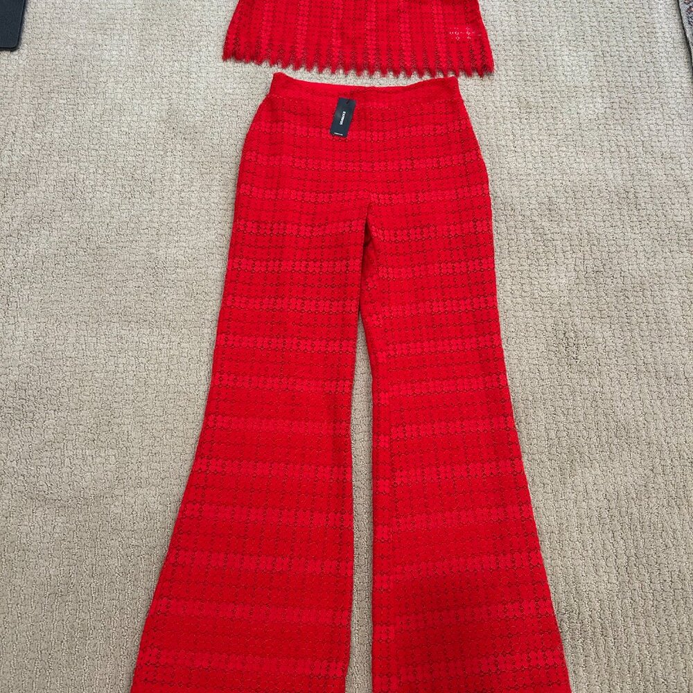 Never Worn NWT Express Flare Clover Lace Matching Set XS - Picture 4 of 6